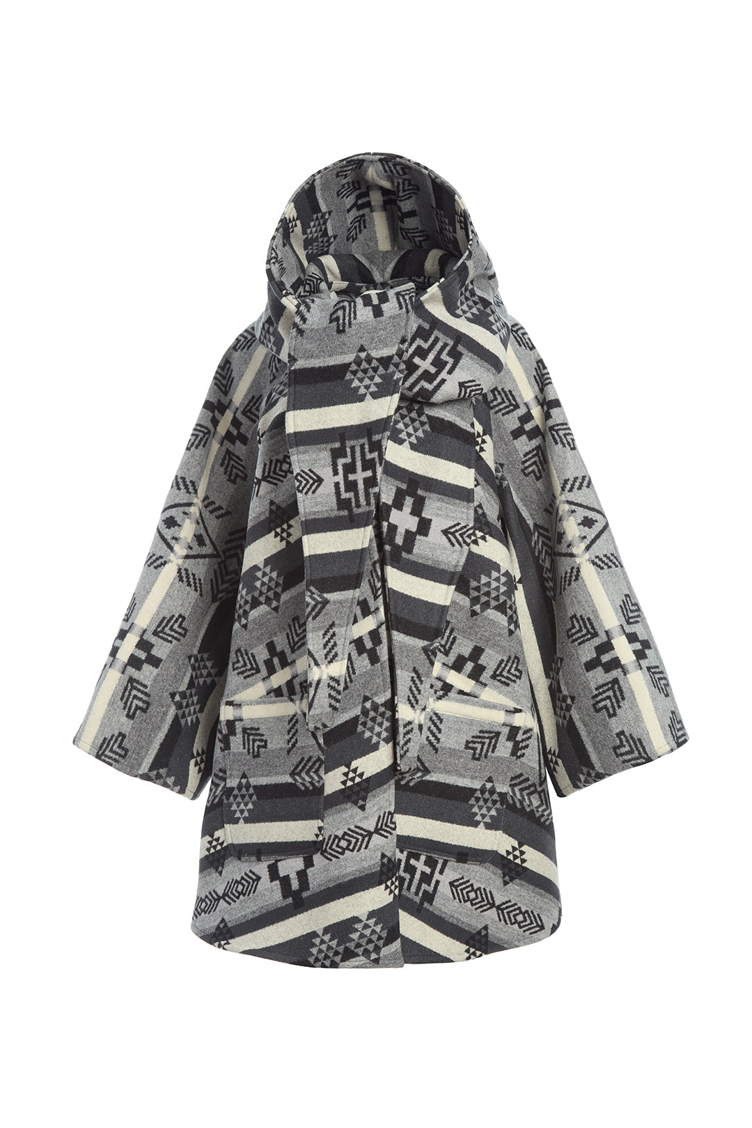Gradient Grey Mid-Length Cloak