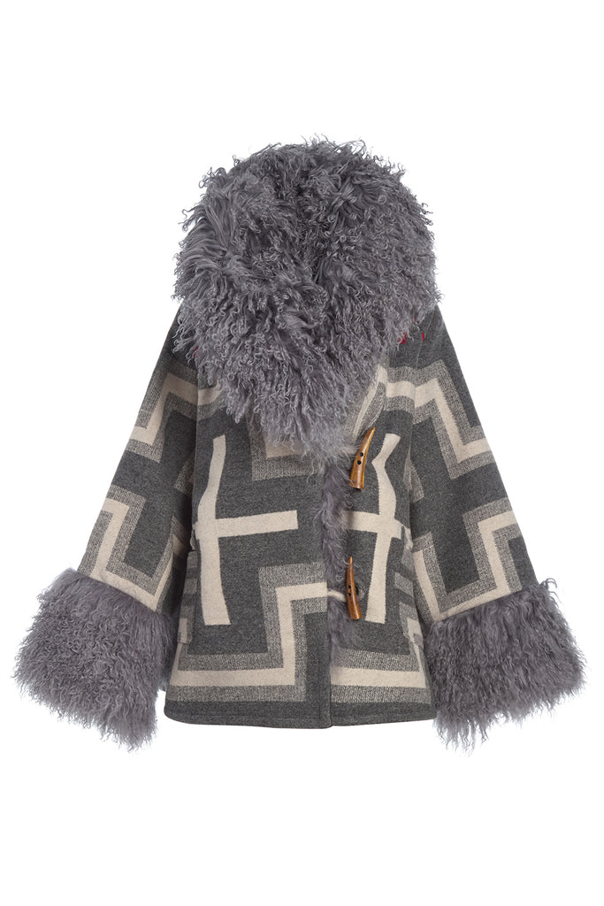 ribbon gather rib blouson 【PELLICULE】 San Miguel Shearling Cloak – Lindsey Thornburg