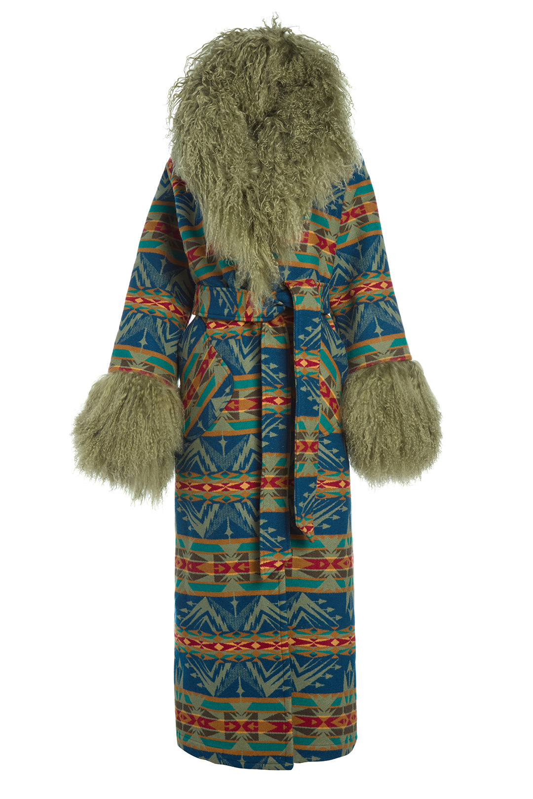 Echo Peaks Sage Shearling Duster