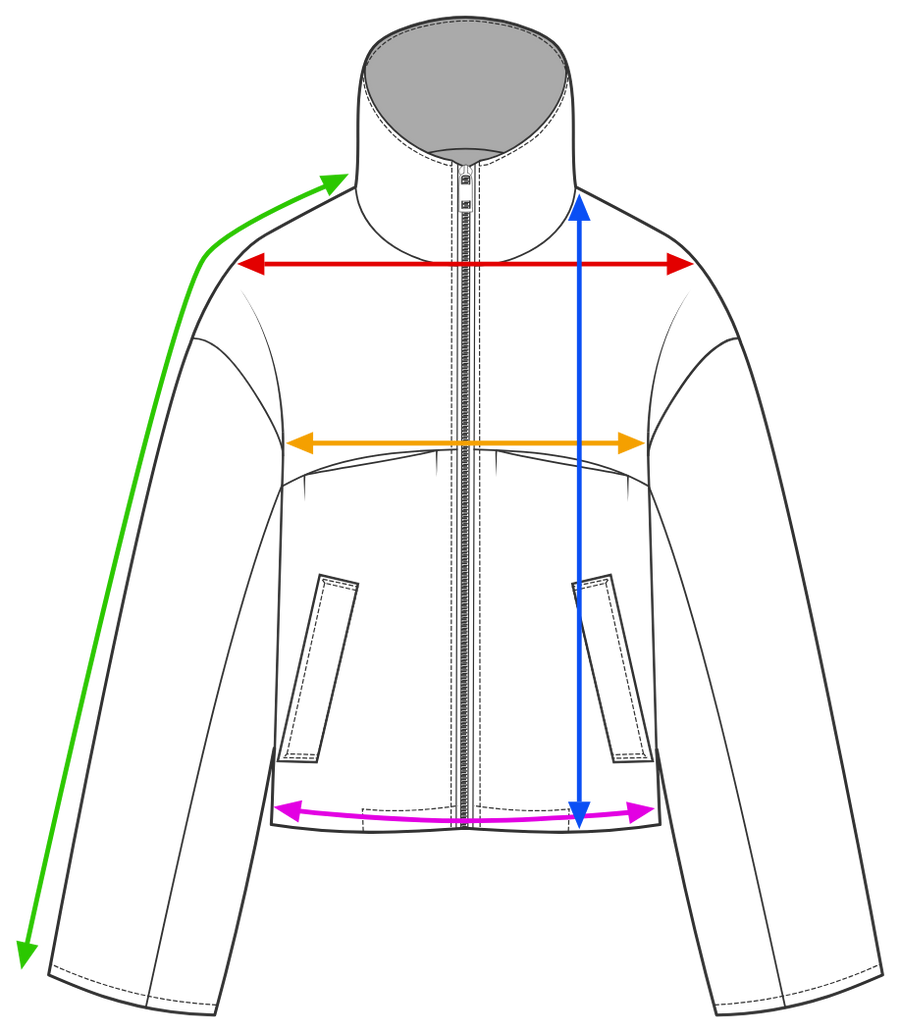 Measurement diagram for the Cropped Archer