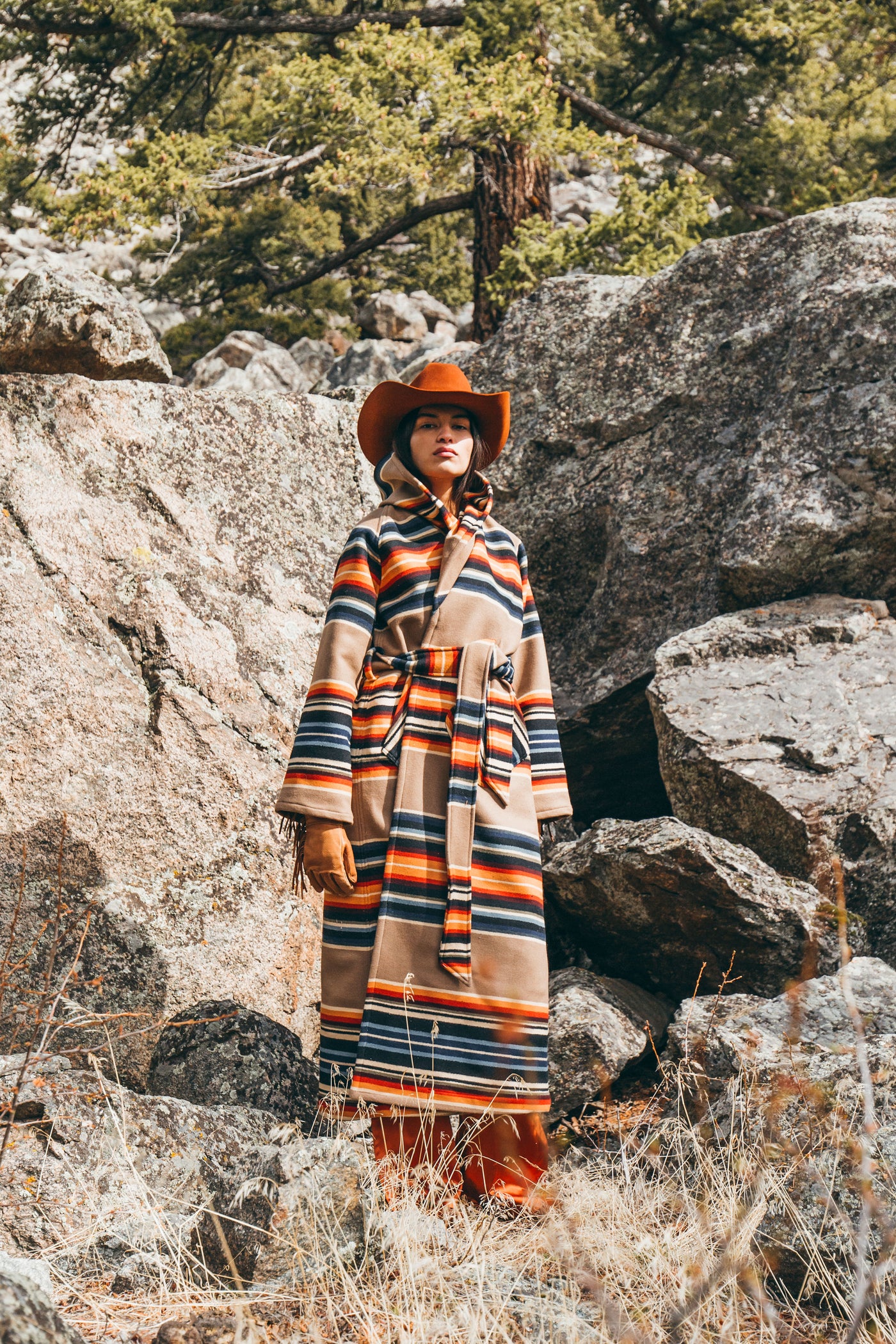 Serape Gray Horse Classic Duster