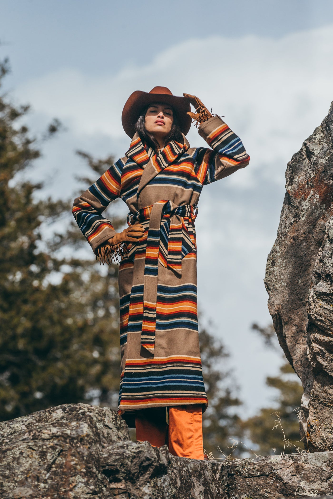 Serape Gray Horse Classic Duster