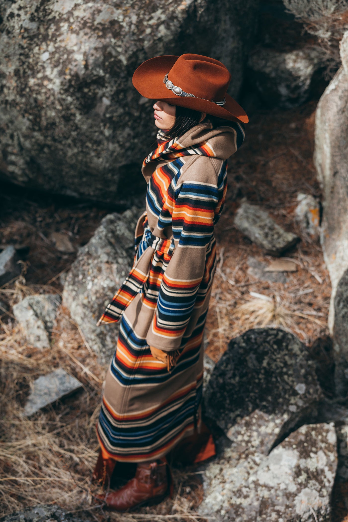 Serape Gray Horse Classic Duster