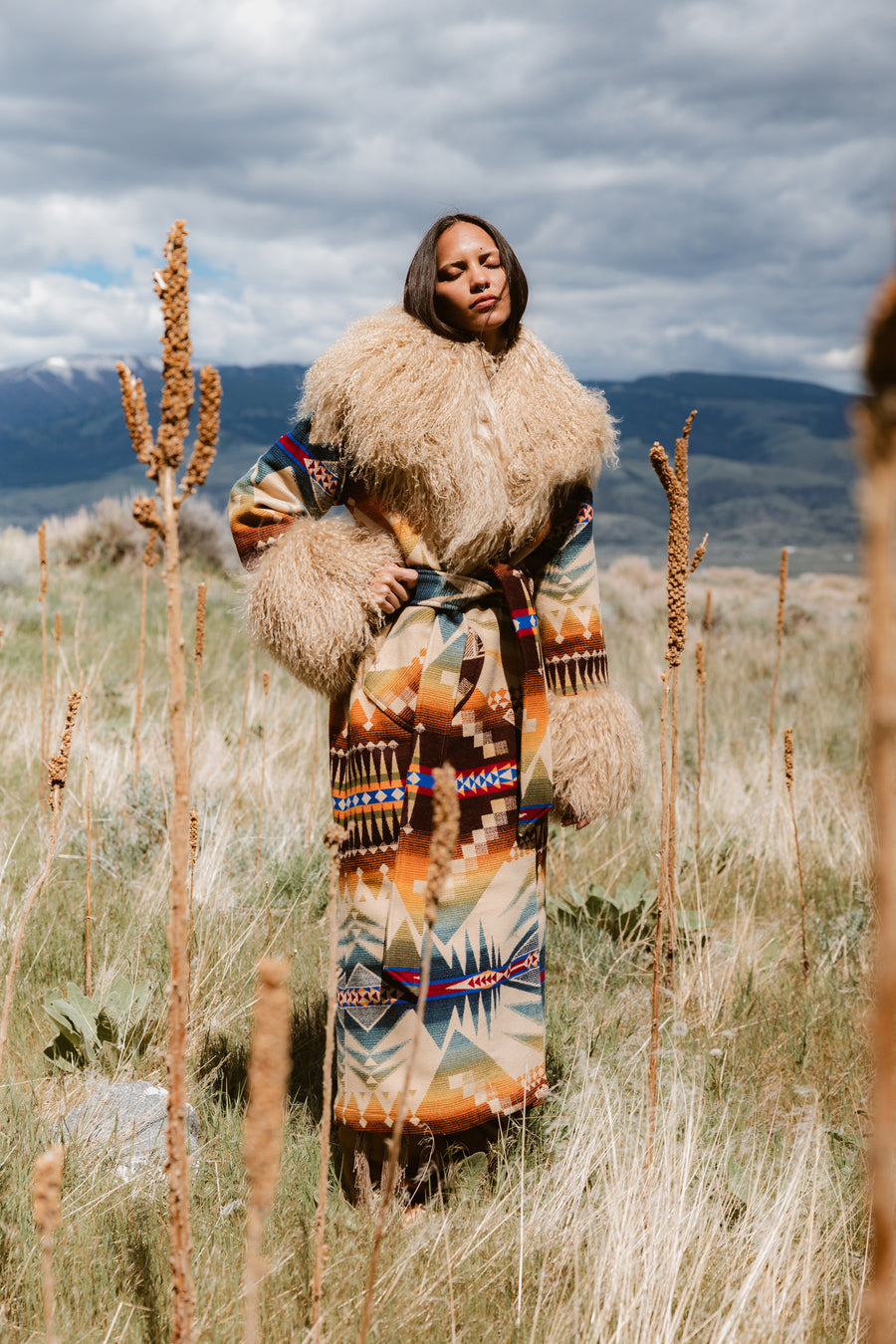 Mystic Lakes Shearling Duster, view 3