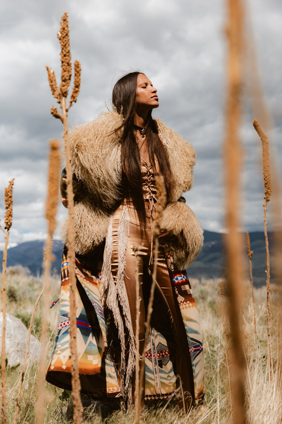 Mystic Lakes Shearling Duster, view 4