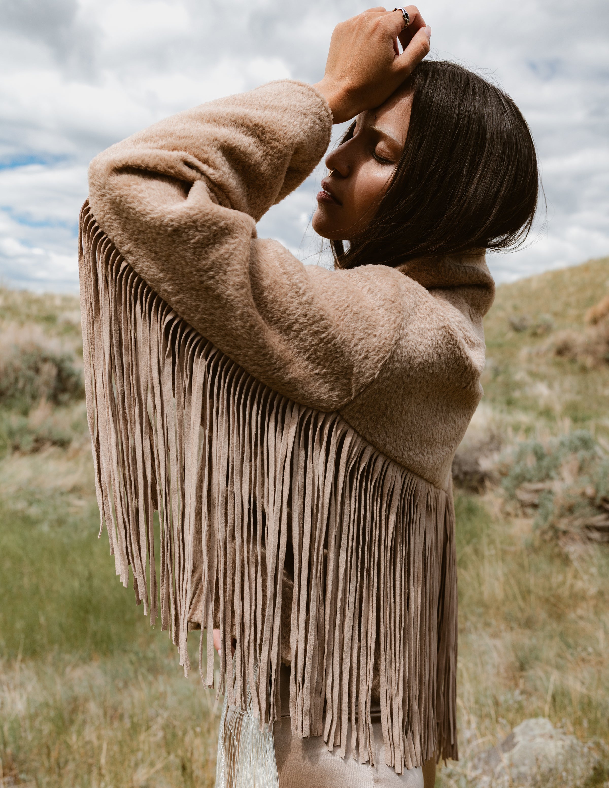 Alpaca Fringe Cropped Archer