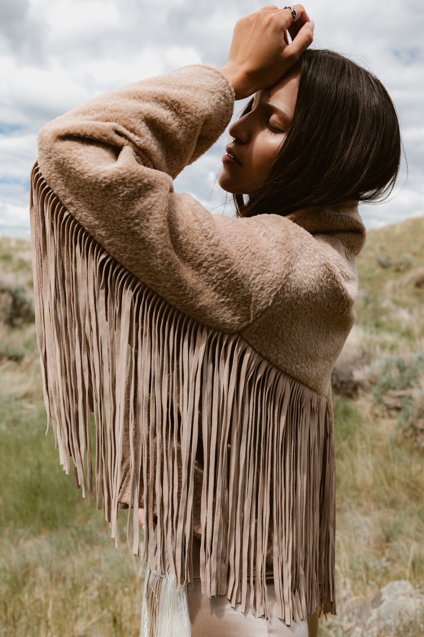 Alpaca Fringe Cropped Archer