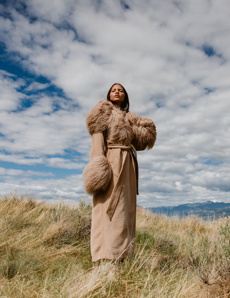 Alpaca Shearling Duster, view 2