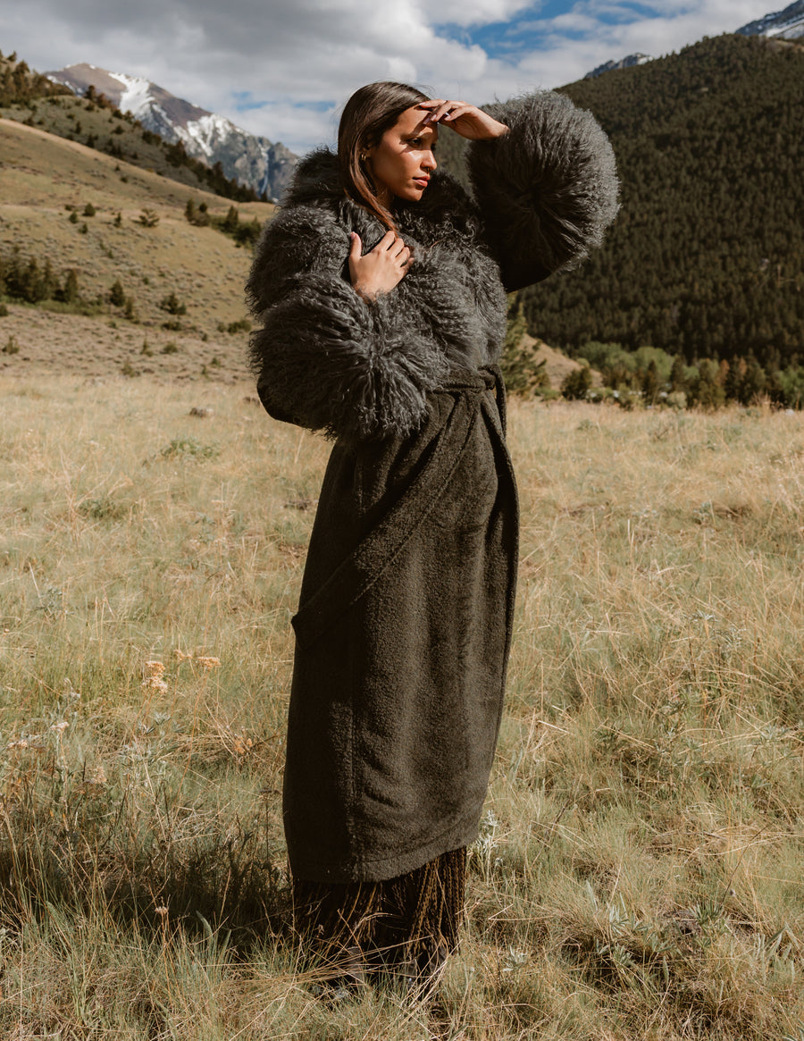 Alpaca Shearling Duster, view 3