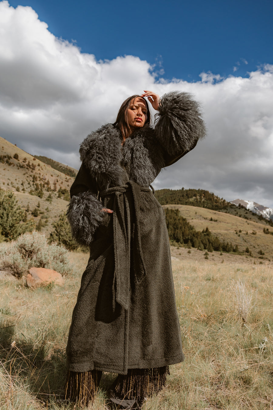 Alpaca Shearling Duster, view 4