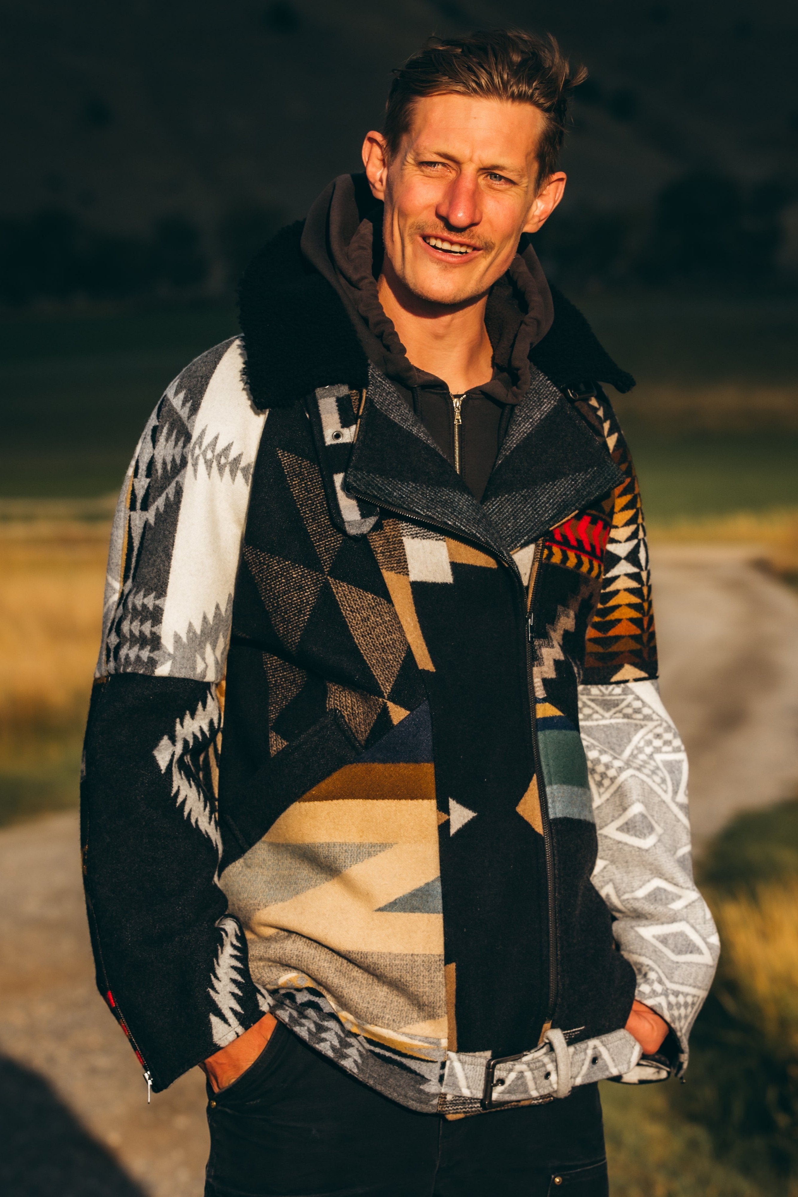 Neutral Patchwork Vic Love Bomber | Lindsey Thornburg