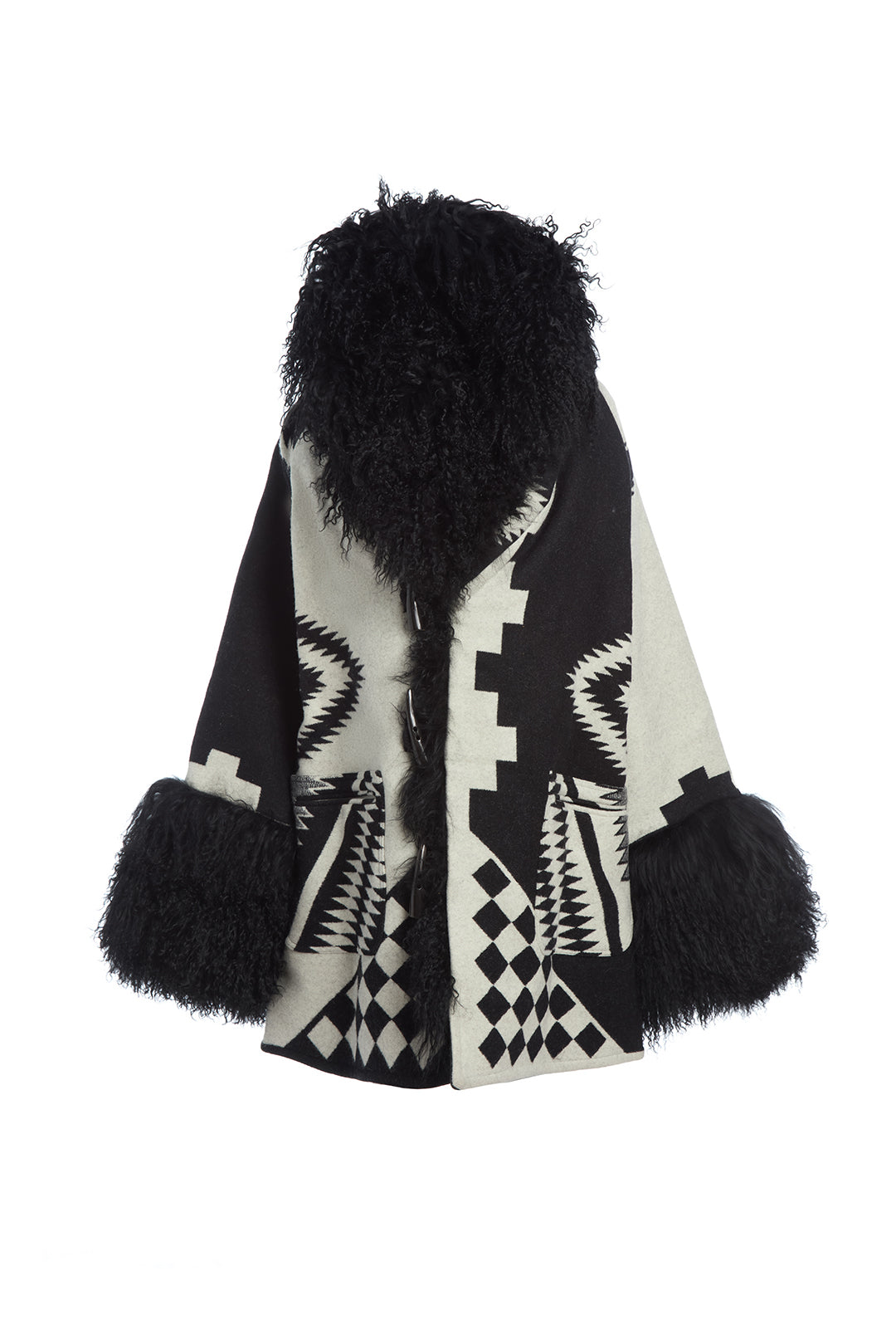 Los Ojos Riddler Shearling Cloak