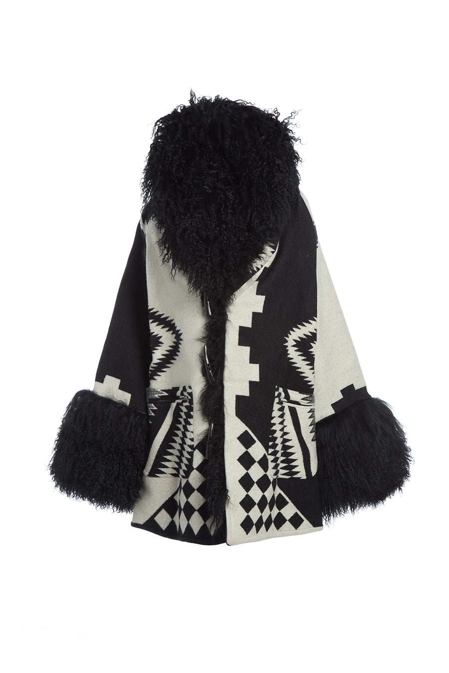 Los Ojos Riddler Shearling Cloak