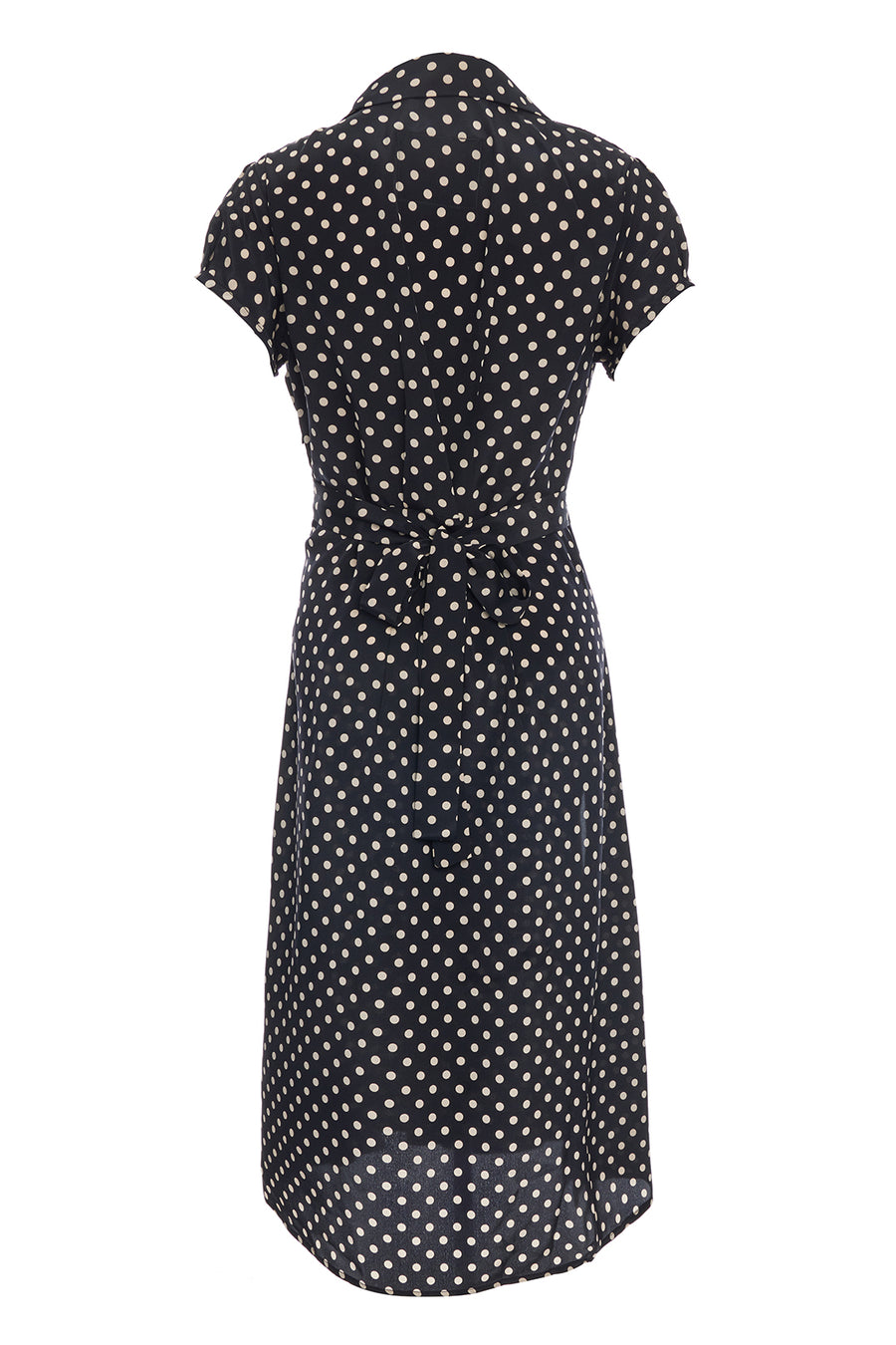 Clark Dress Black and Tan Polka Dot