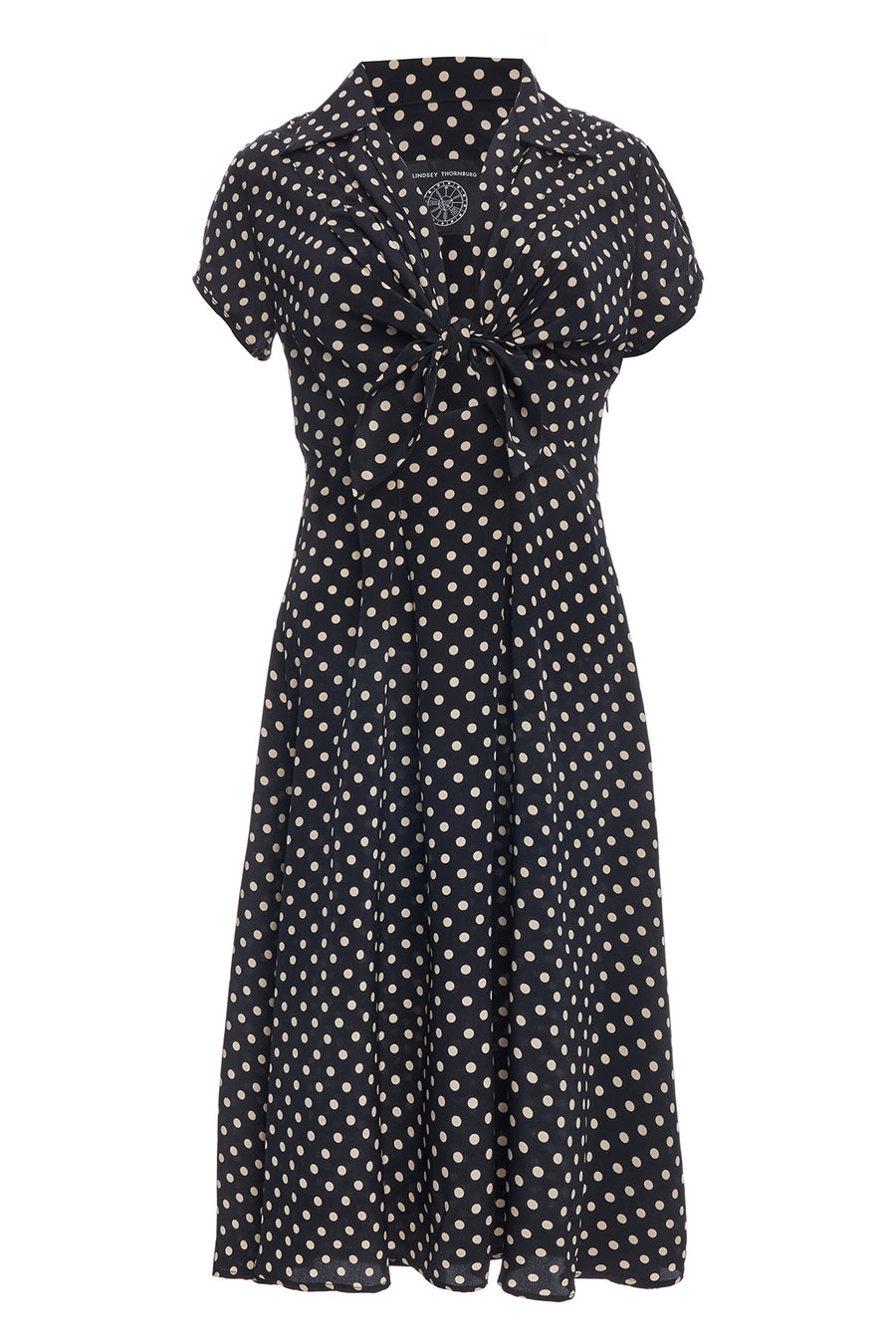 Clark Dress Black and Tan Polka Dot
