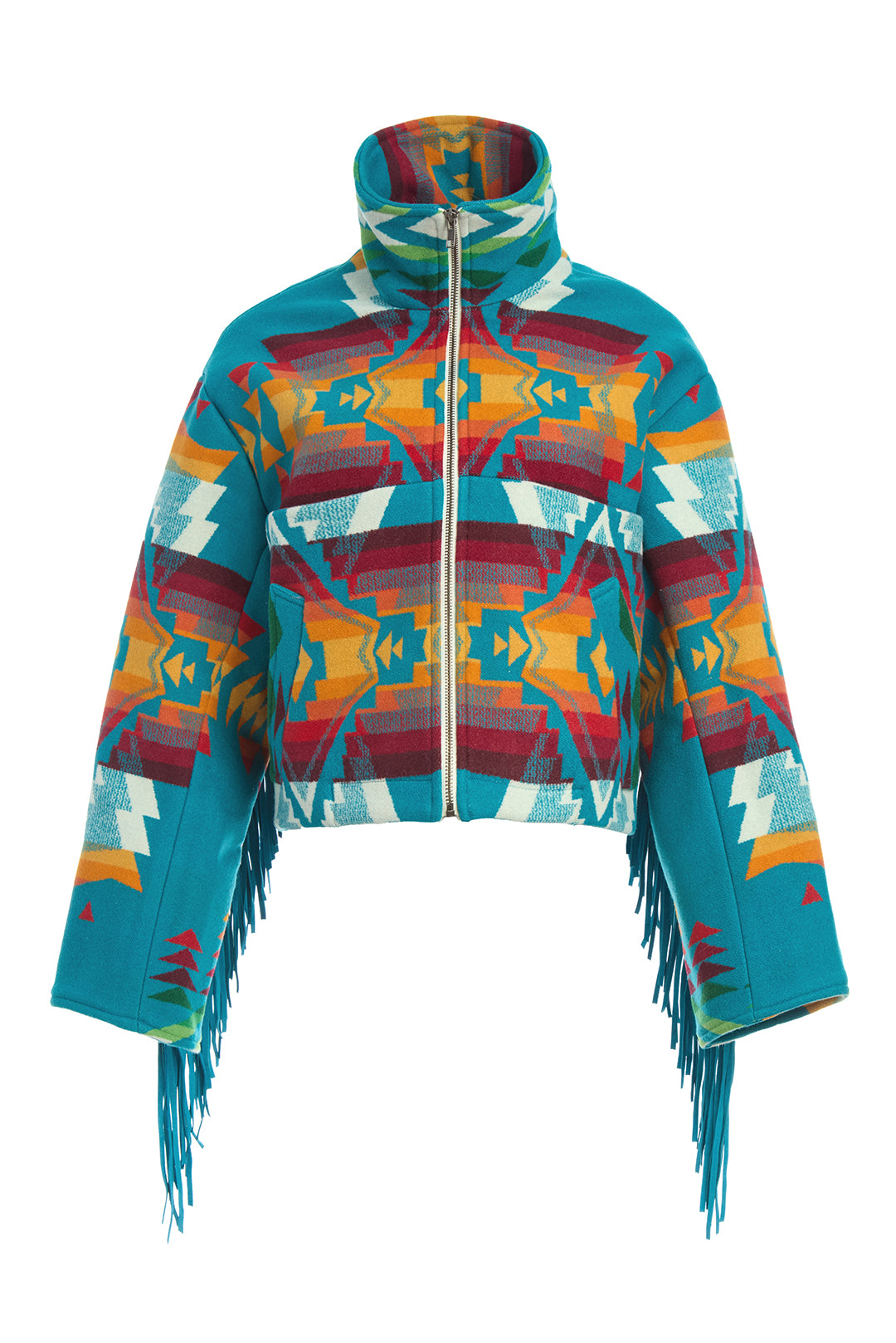 Turquoise Fringe Cropped Archer