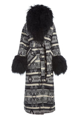 Gradient Grey Shearling Duster