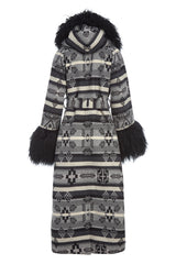 Gradient Grey Shearling Duster