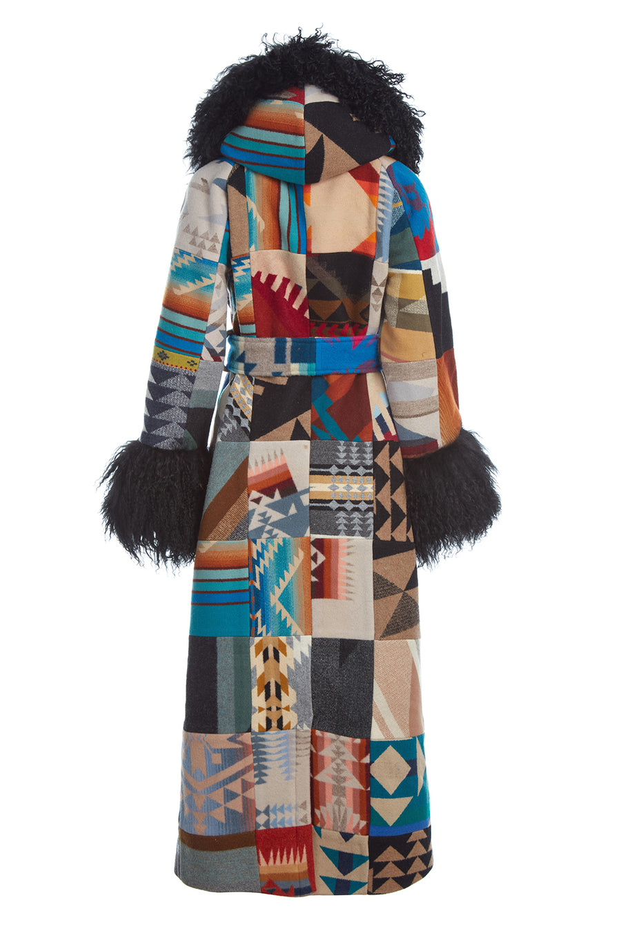Patchwork Shearling Duster, view 2