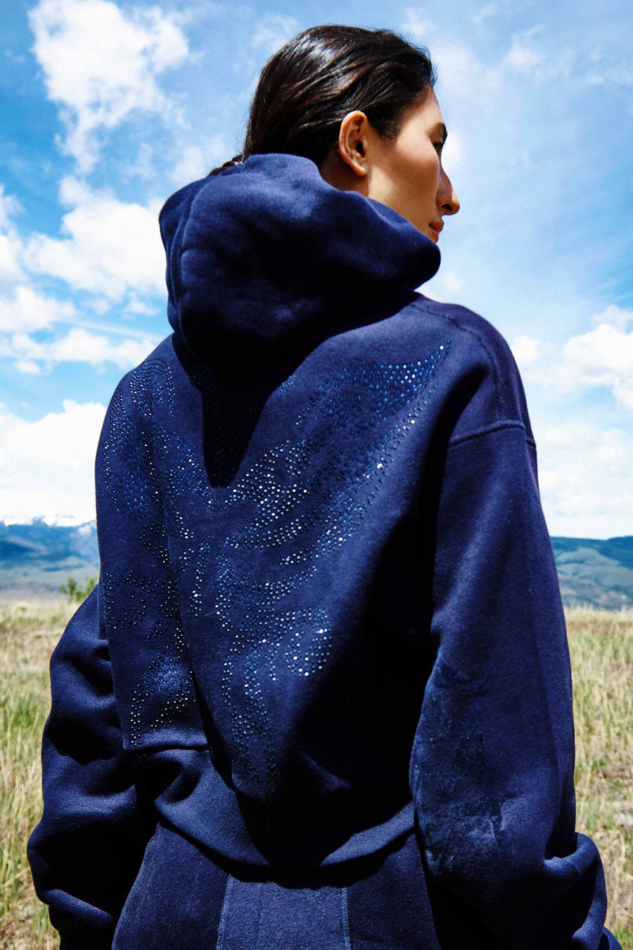 Navy Pull Over Hoodie Sparkle