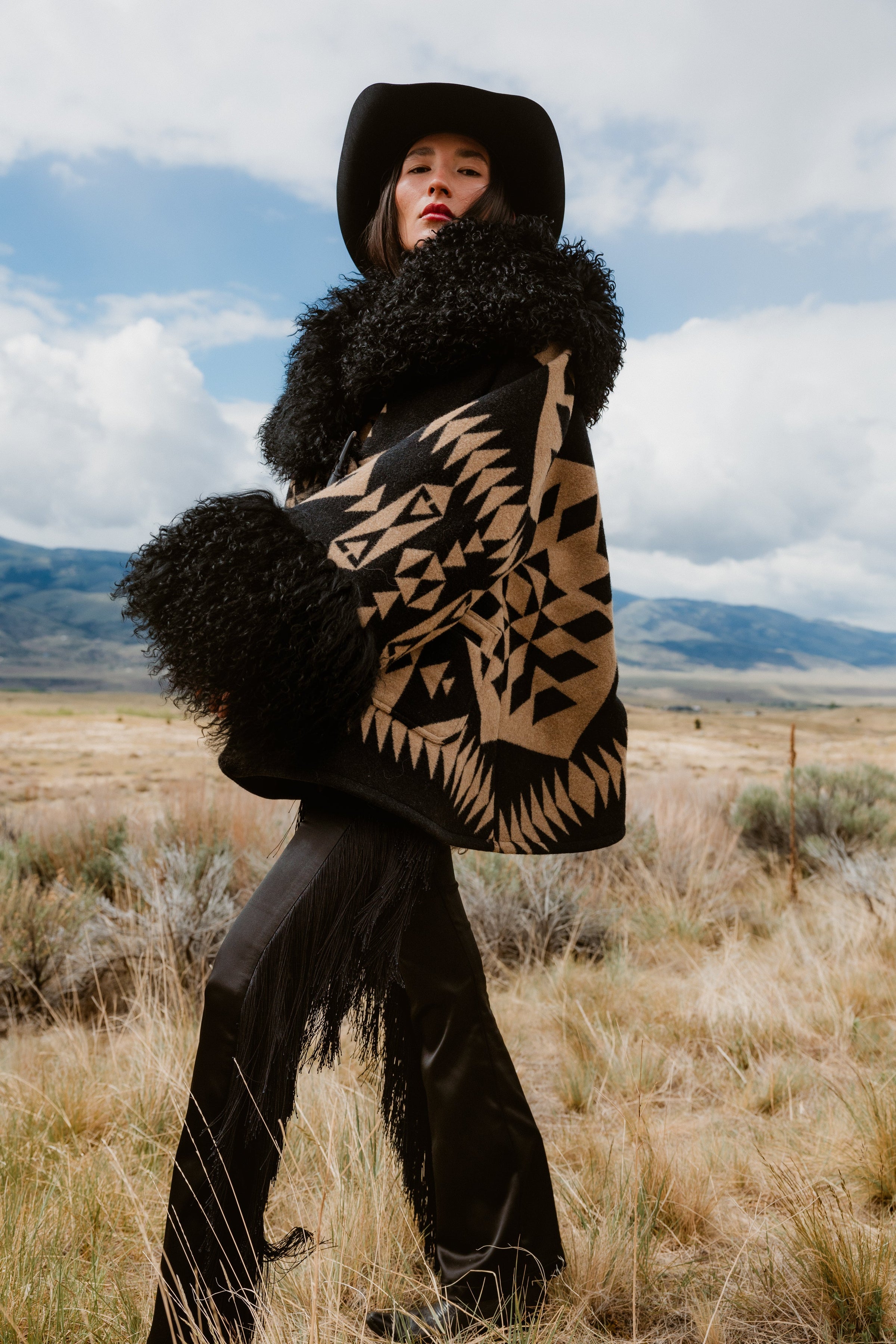 Basket Maker Shearling Cloak