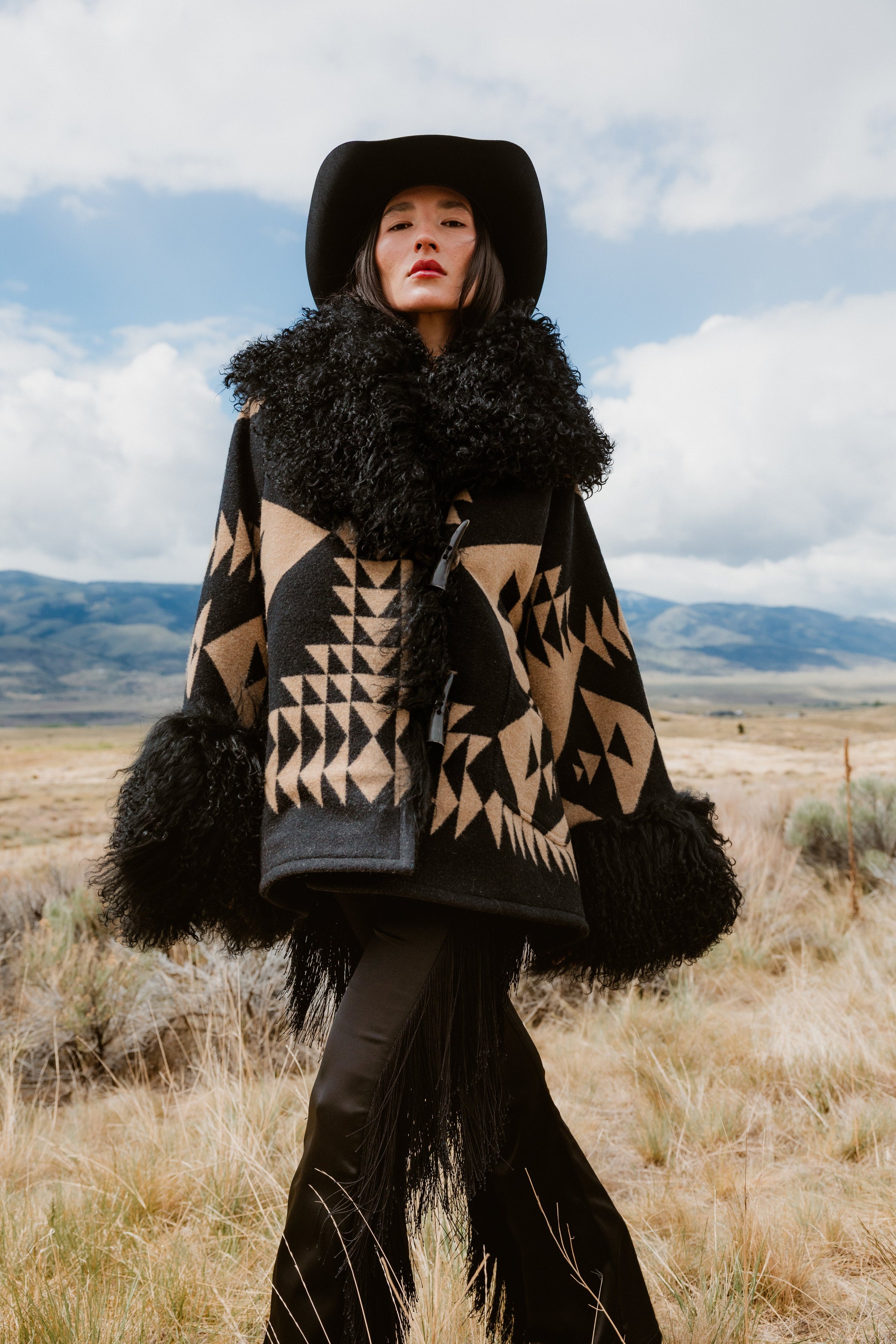 Basket Maker Shearling Cloak