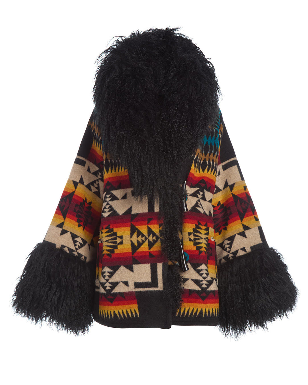 Chief Joseph Black Shearling Cloak