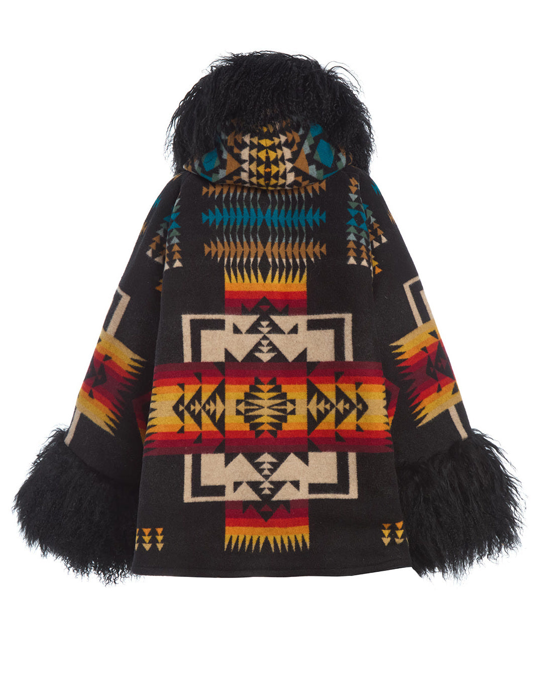 Chief Joseph Black Shearling Cloak