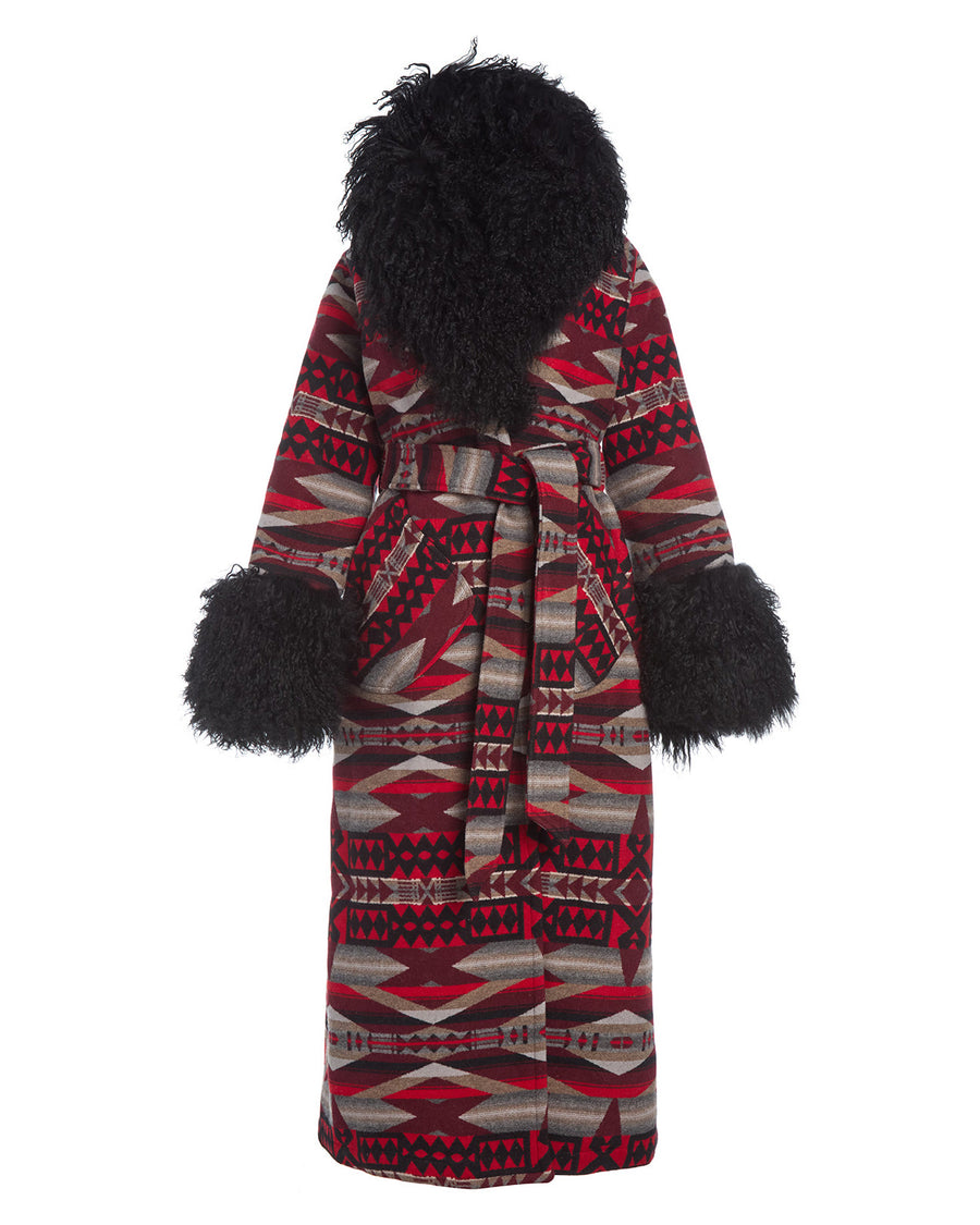 La Paz Scarlet Shearling Duster