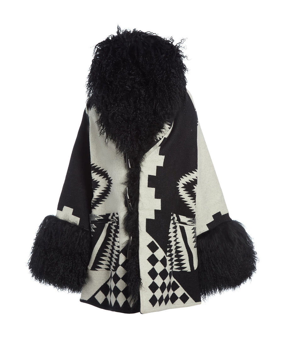 Los Ojos Riddler Shearling Cloak