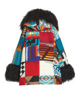 Patchwork Shearling Cloak