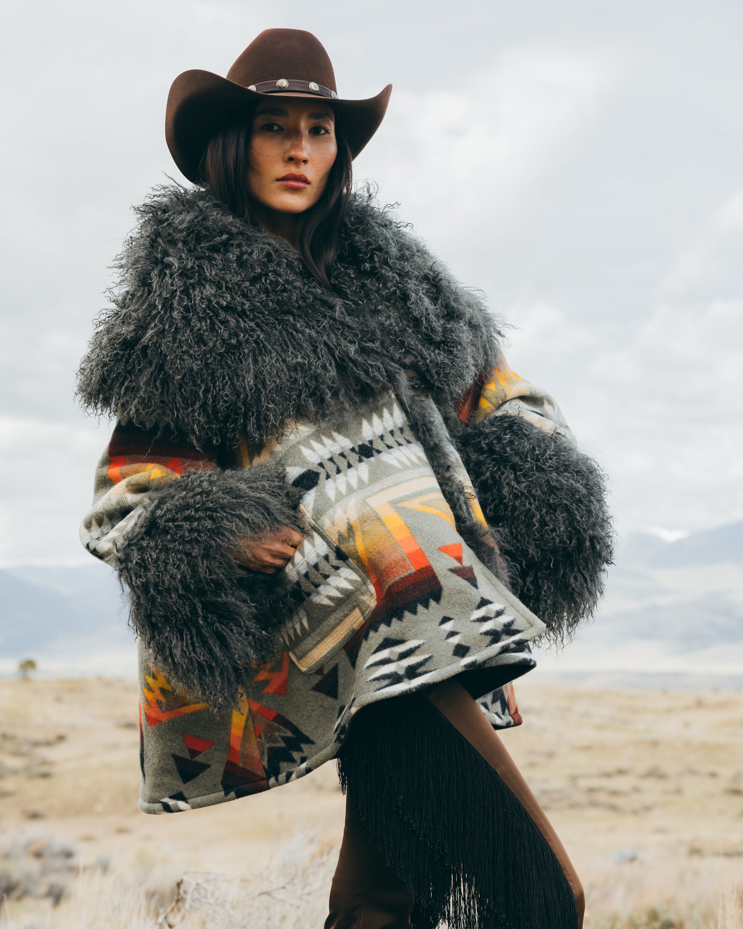 Ponderosa Shearling Cloak