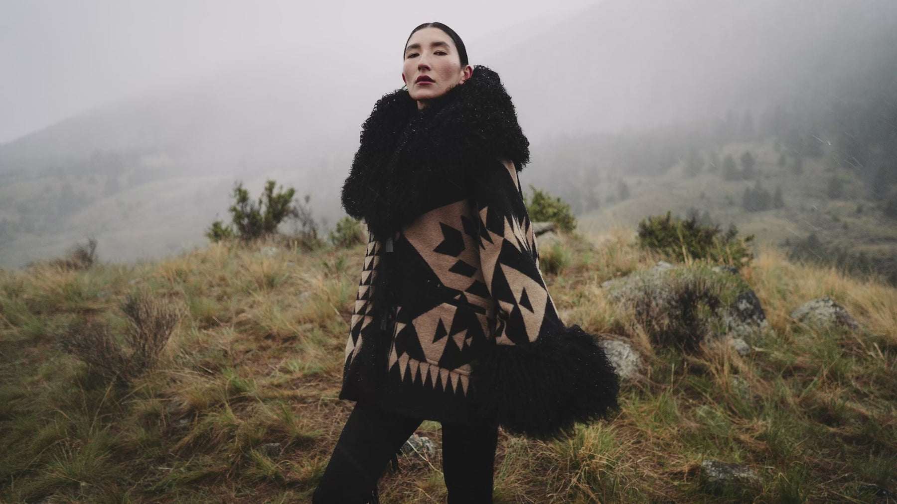 Basket Maker Shearling Cloak