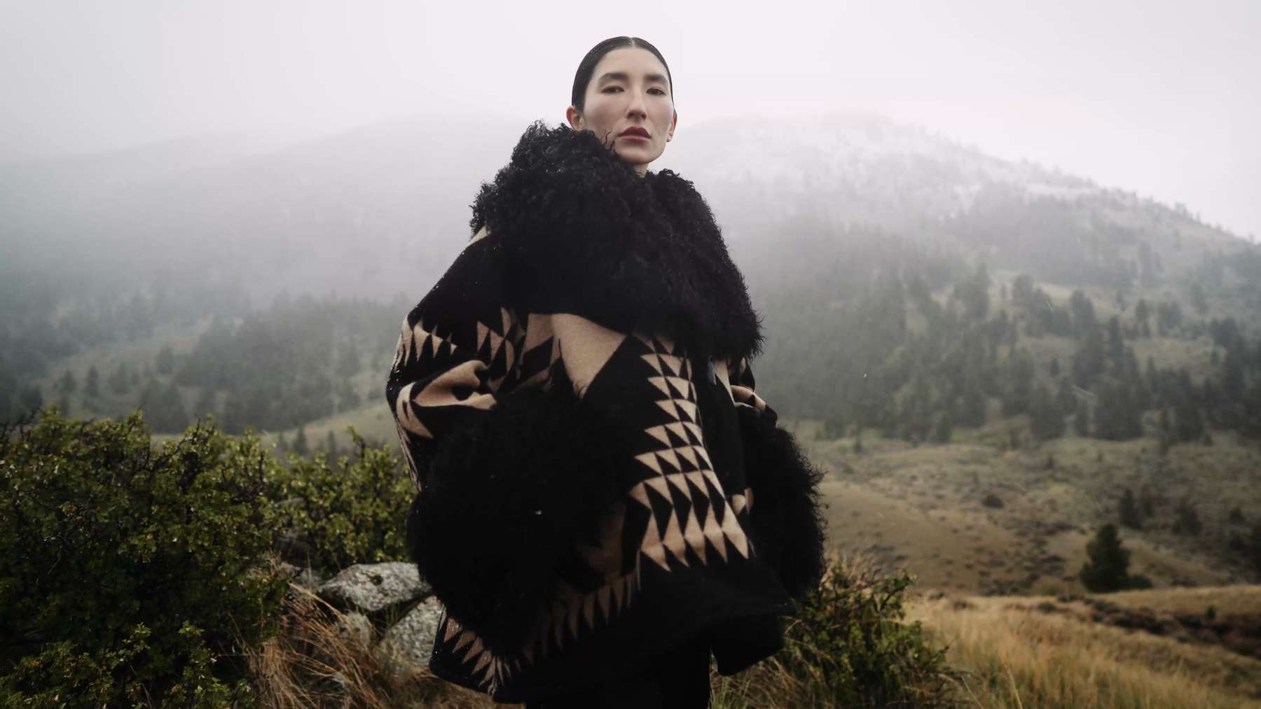Basket Maker Shearling Cloak