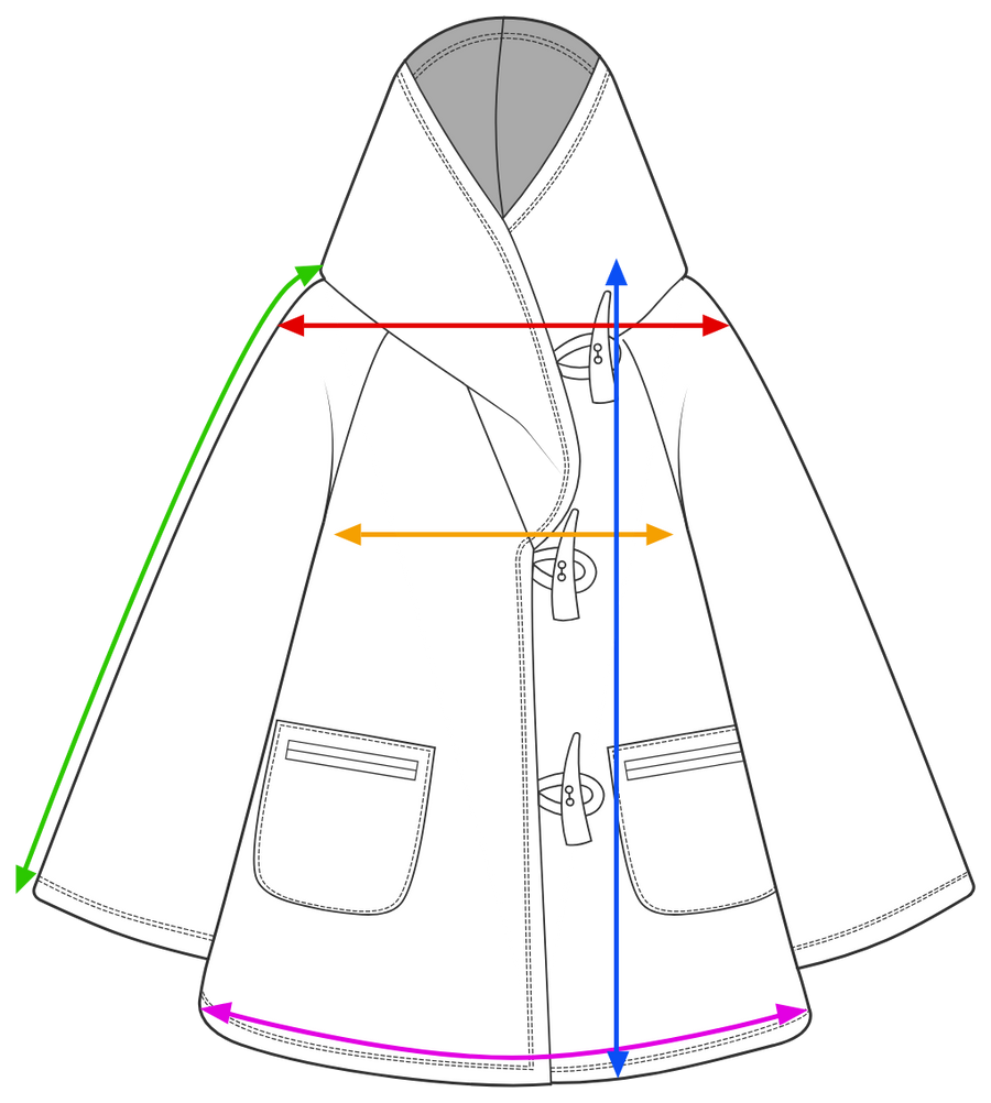 Measurement diagram for the Classic Cloak