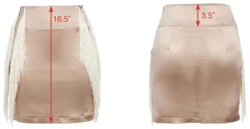 Measurement diagram for the Fringe Skirt