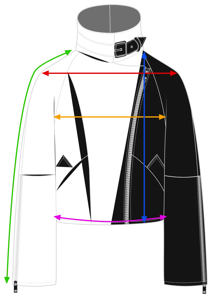 Measurement diagram for the Betty Vera Aviator