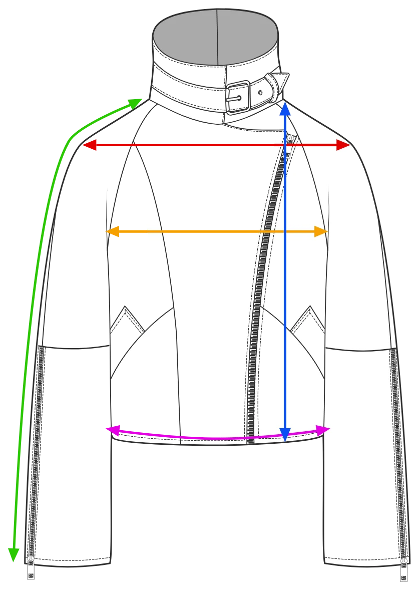 Measurement diagram for the Betty Vera Aviator