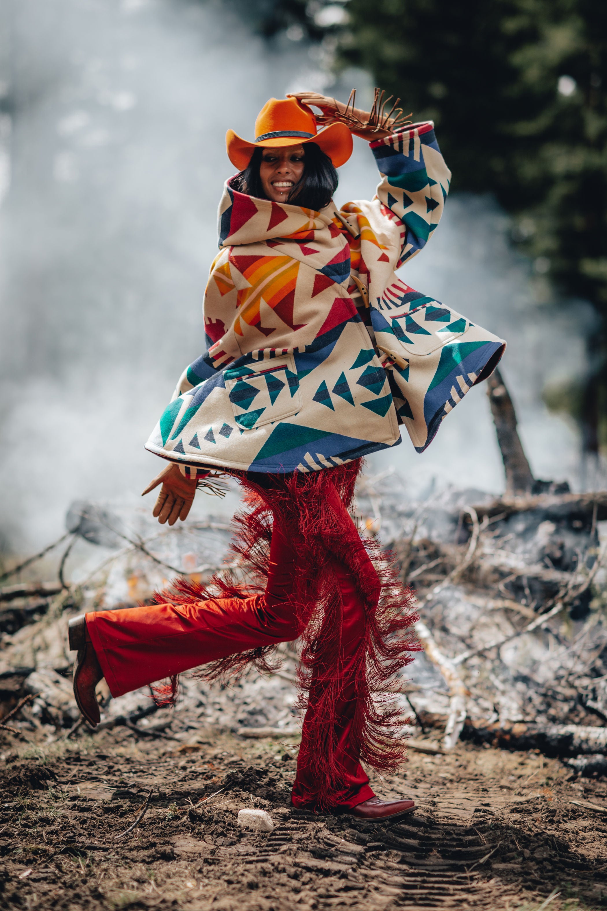 Dolly Fringe Pant - Flame | Lindsey Thornburg