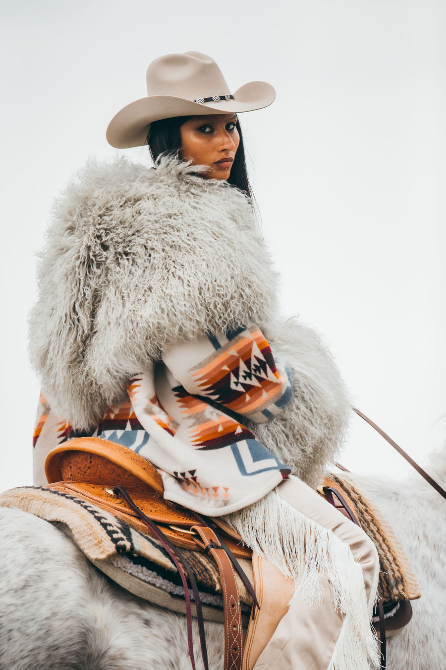 Chief Joseph Shearling Cloak, view 3