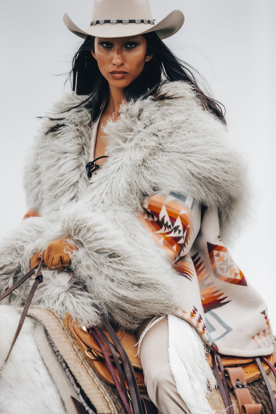 Chief Joseph Shearling Cloak, view 4