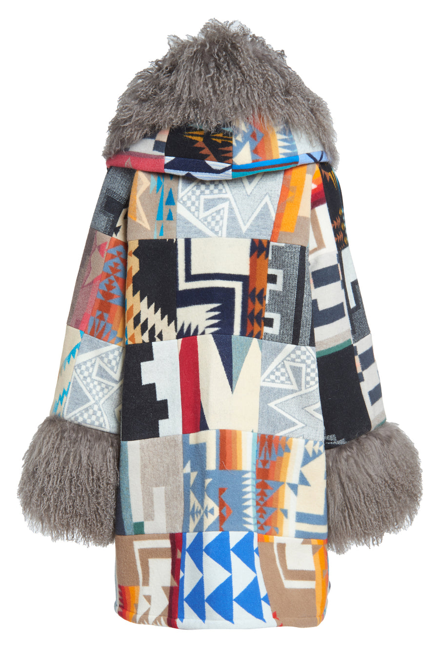 Patchwork Unisex Shearling Cloak