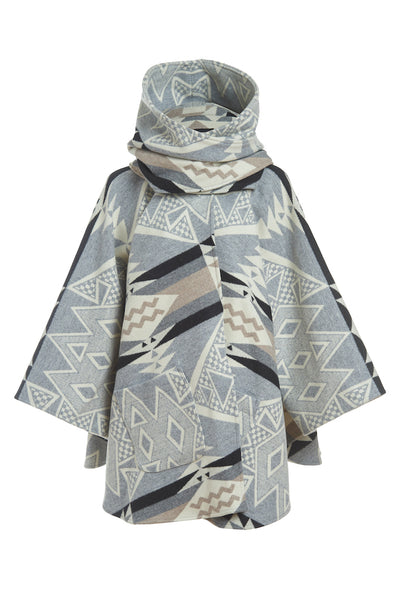 LINDSEY THORNBURG × PENDLETON ポンチョコート Buy Lindsey Thornburg X: Wool Jacquard Blanket Cloak - Wyeth
