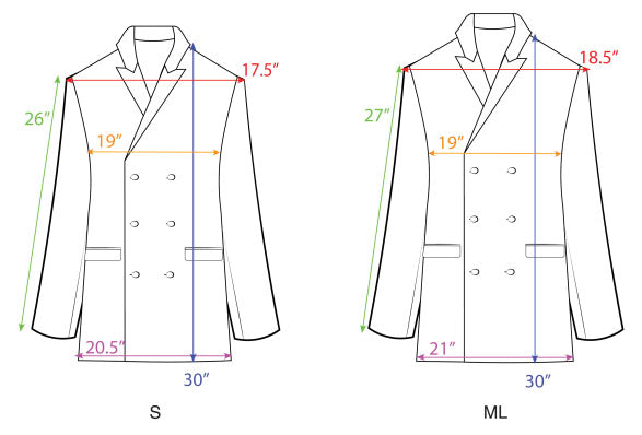 Travel Blazer Size Guide